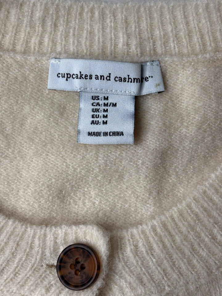 Cupcakes y Cachemira Suéter Mujer Ropa Volantes Botón Cárdigan Tejido Top Talla M Foto 2 de 4