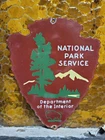 VINTAGE NATIONAL PARK PORCELAIN SIGN OLD DEPARTMENT OF INTERIOR ARROWHEAD FOREST