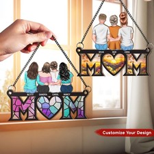Personalized Mom  Daughter Suncatcher: Custom Window Hanging Gift