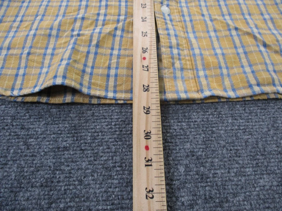 Camisa RRL Hombres S Amarillo Franela a Cuadros Polo Golf Ralph Lauren Abotonada Foto 4 de 4