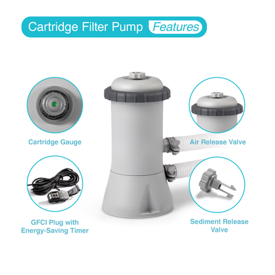 Pool Filter Pump Intex Krystal Clear Cartridge Filter Pump-2,500