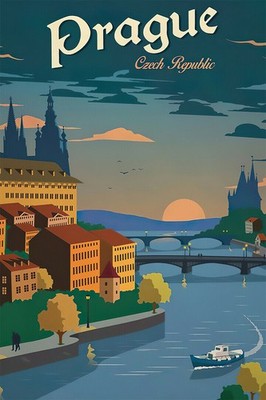 363315 Prague The City of a Hundred Spires Art Decor Wall Print Poster