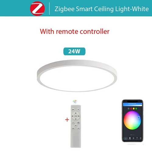 Plafonnier LED Tuya 24W Smart Zigbee dimmable RGBCW ultra-fin - Afbeelding 2 van 4