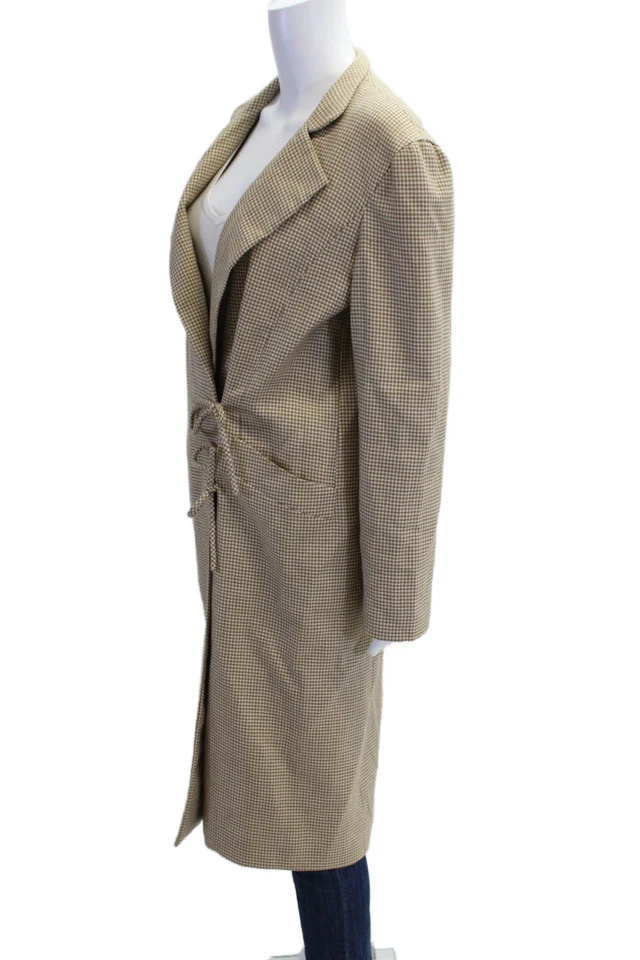 Abrigo mujer Valentino Boutique beige cuadros poliéster manga larga talla M Foto 3 de 4