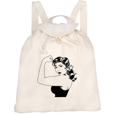 Canvas Rucksack / Backpack ''Woman Flexing Muscle'' (RK00043733)