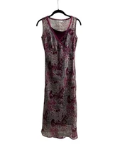 Vintage Y2K Esprit Babydoll Dress Midi Fairycore WhimsiGoth Paisley Size Small