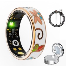 Smart Ring Health Tracker for Women Men, Sleep Tracker with Enamel color