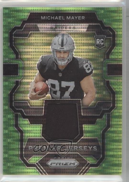 2023 Panini Prizm Premier Jerseys Neon Green Pulsar Michael Mayer Rookie RC 1k54