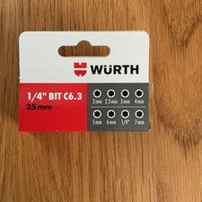 Würth 1/4 Zoll Bit Satz 8 Teile 6kt 2 - 7mm ORSY Bitriegel Set 0614400080