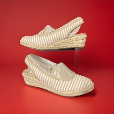 Life Stride Soft System Flex Sz. 5 M. KAYDEN Khaki and White Stripe. New In Box