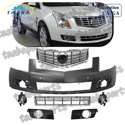 Front Upper Bumper Cover w/Park Sensor Hole W/Grille For Cadillac SRX 2013-2016