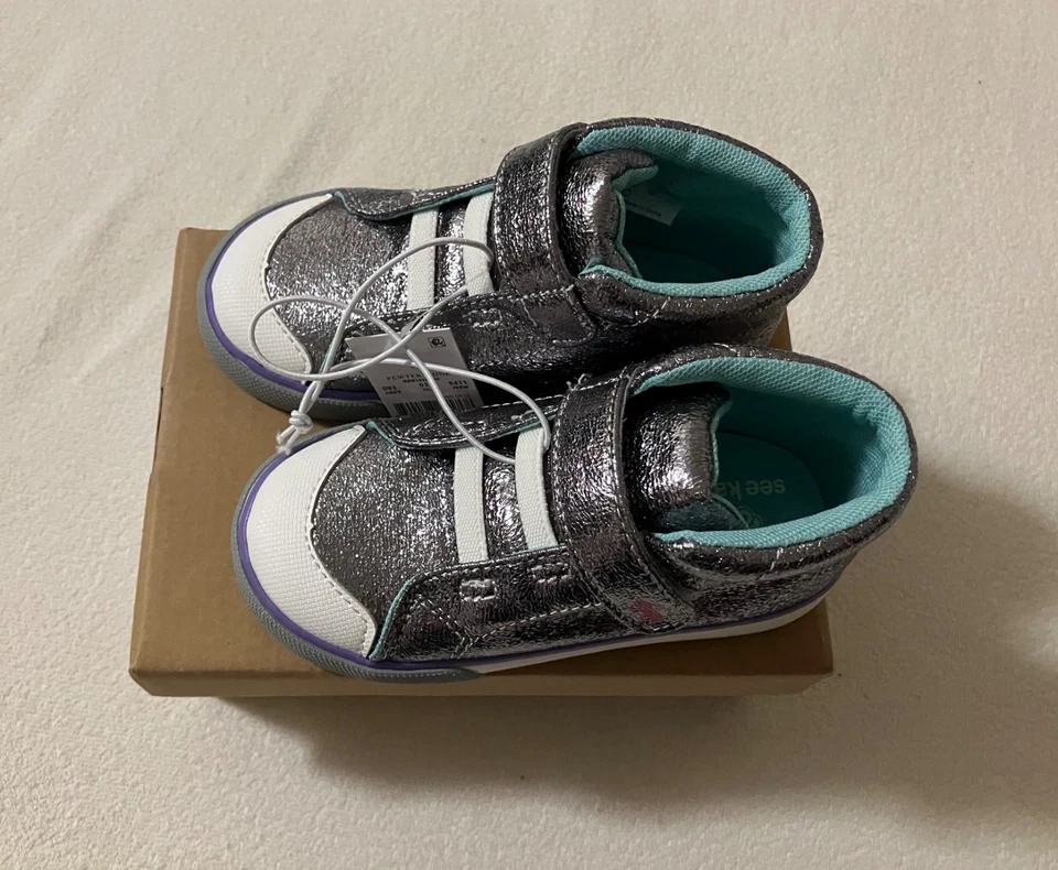 NWT See Kai Run Basics Toddler Girl High Top Sneakers - Size 9 - Image 3 of 4