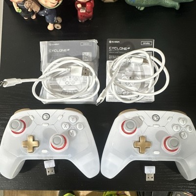 GameSir Cyclone T4 Wireless Bluetooth PC Controller White Gold Red w/ USB Cable