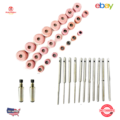 #ad #ad Sioux Valve Seat Grinding Wheels 24 Pcs with 11 Pcs Pilots 2x Stone Holder $124.90