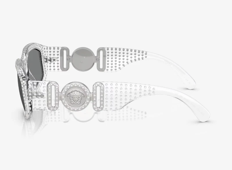 Óculos de sol Versace VE4361 Biggie edição limitada armação transparente lentes cinza - Imagem 3 de 4