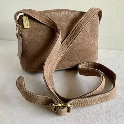 Coach Sonoma Small Zip Nubuck Sand Crossbody Bag Made in Italy Vintage
