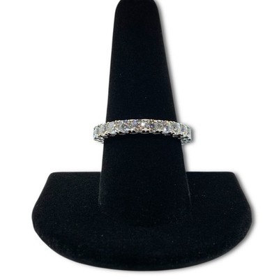 Moissanit Damen Ring Bandgröße 9 - 925 Sterling Silber - 1,65Ct 3mm 3,63g