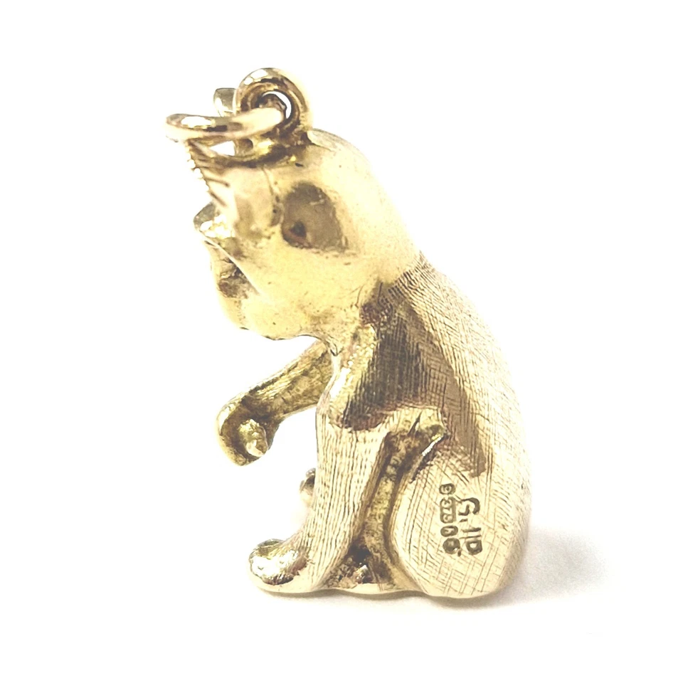 Colgante Koala Oro 9ct Piedras Rubí Dije Vintage Sello 23.3mm Alto 6.3g Foto 2 de 4