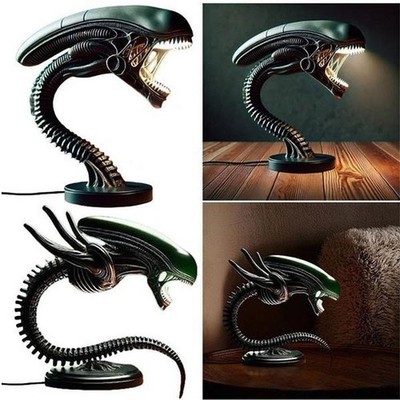 Alien Head Specimen Glow Tischlampe Biomechanische Sci-Fi Deko-Lampe Sammlertück