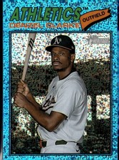 2026 Topps Heritage #324 Denzel Clarke Chrome Light Blue Sparkle Refractors