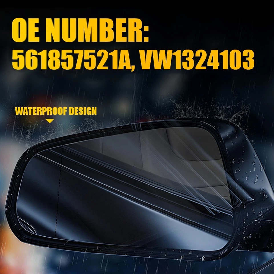 Espejo retrovisor de puerta de vidrio térmico para Volkswagen Passat 2012-2015 lado del conductor VW1324103 Foto 3 de 4