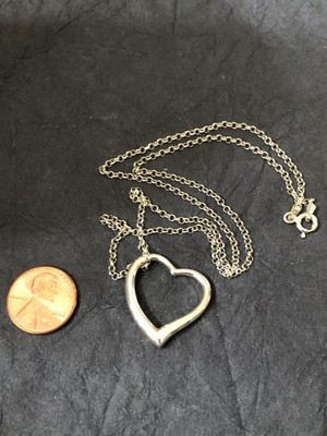 Sterling Silver Open Heart Pendant With Sterling Silver Chain Made In Italy 18 