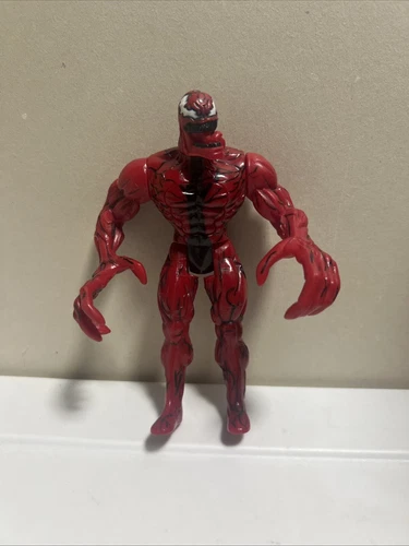 Vintage Spiderman Heavy Hitters Carnage Action Figure 1996 ToyBiz Marvel 5.5"