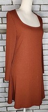 Old Navy Women's Long Sleeve Ribbed A-Line Knit Dress Petite Size MP Copper