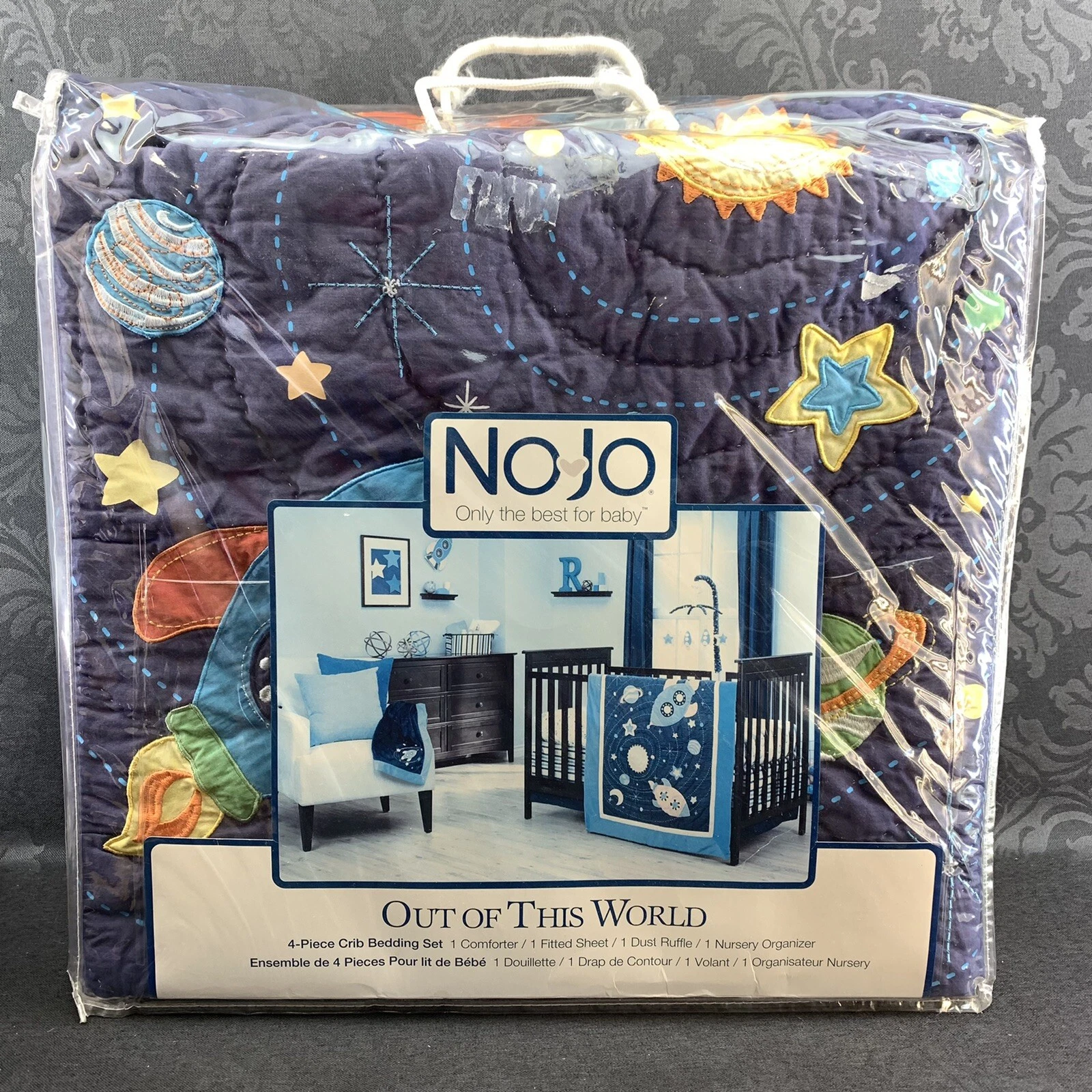NoJo Out Of This World Space Stars Nursery Crib Boy Bedding New In Bag