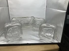 Vintage Federal Clear Ribbed Glass Refrigerator 4 Piece Set