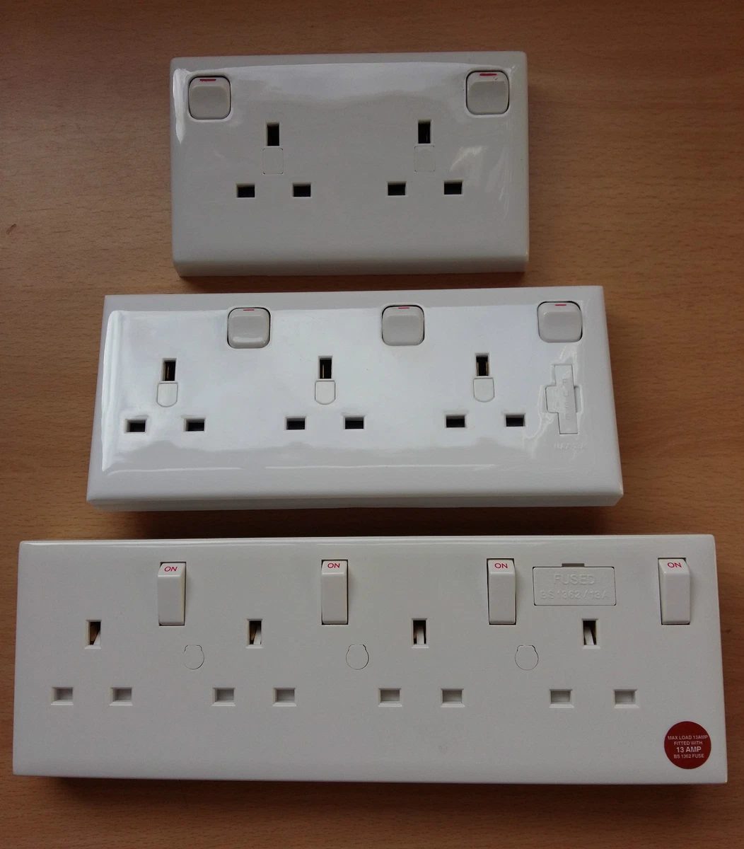 Single Or Double Socket To 4 Way Converter Socket 13 Amp 240 Volt 1 2 Or 4
