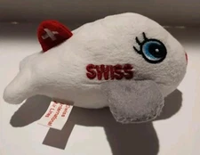 Swiss International Air Lines Small Plush Toy Plane White Red Grey 5" Long
