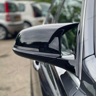 2x Glanz Schwarz Spiegelkappen Gehäuse Für BMW F20 F21 F22 F30 F31 F32 F33 F36