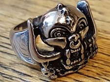 Skull Warpig Ring Band Rock Stainless Steel Jewellery - New UK