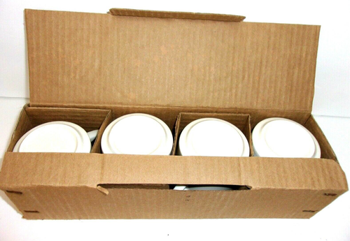 Ceramic Tea Cups Teacup Mugs White With Handles 3 x 3.5 x 2.5 Set Of 4 Packaged - Picture 2 of 8