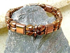 Magnetic Bracelet 100 COPPER Magnetic Hematite 2 Row HEALING AAA