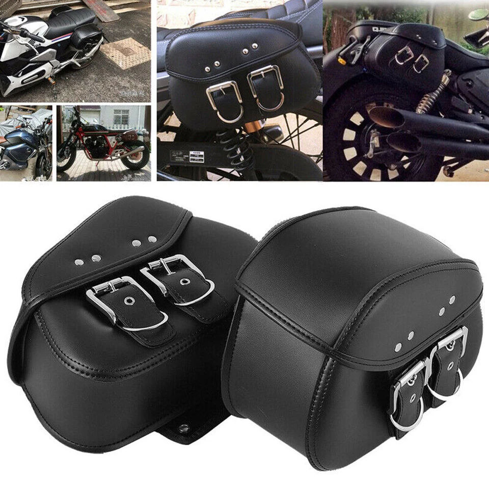 Bolsas laterales para sillín de motocicleta aptas para Honda Magna Shadow Spirit Sabre 600 750 1100 Foto 3 de 4
