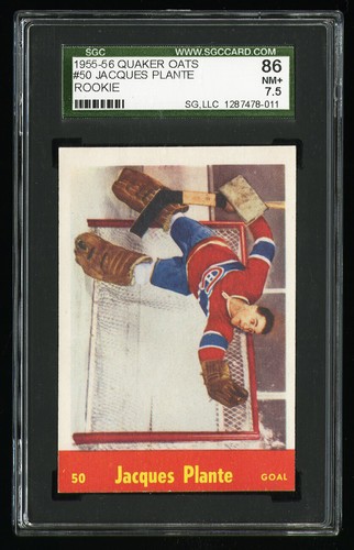 Jacques Plante #50 1955 Parkhurst Quaker Oats card