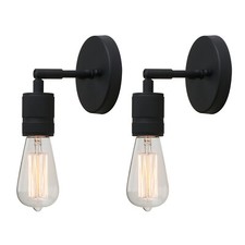 Set of 2 Vintage Industrial Metal E27 Bare Lampholder Sconce Wall Lights