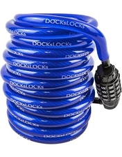 DocksLocks Weatherproof Coiled Security Cable Lock - 5 Ft