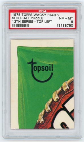 1975 Topps Wacky Packages Sootball Puzzle / Checkliste 12. Serie oben links PSA 8