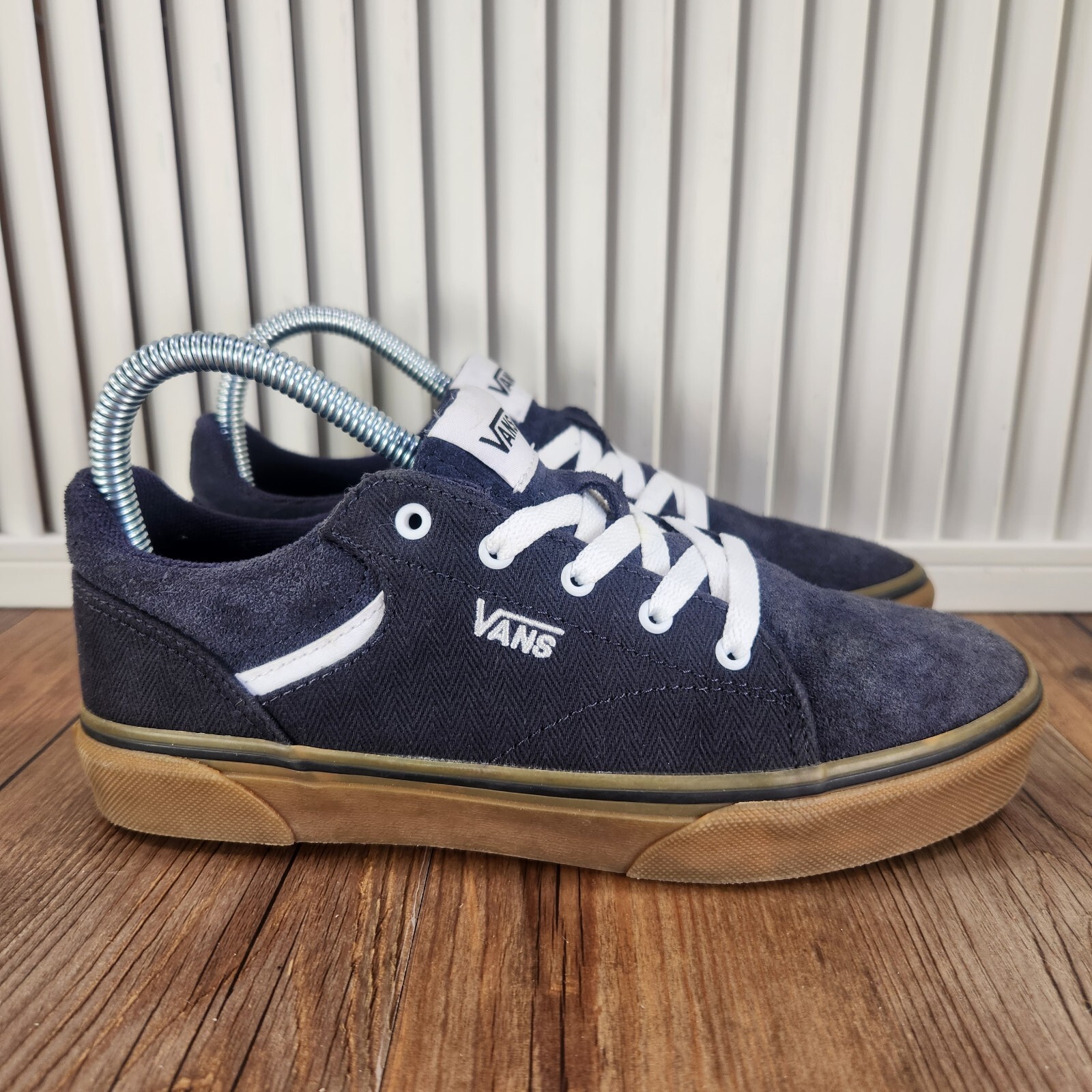 SAOLA Scarpe sneakers basse VANS Seldan Youth taglia 4 blu navy scamosciate tela suola gomma skate