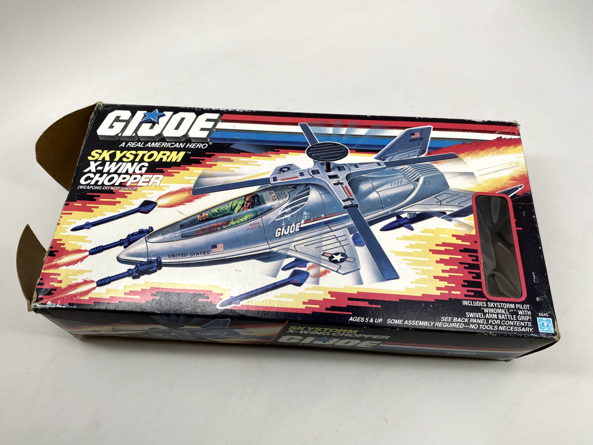 1988 GI JOE Skystorm X-Wing Chopper Vehicle Vintage Box, Figure