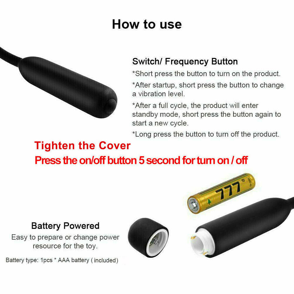 10 Speed Penis Plug Electrical Urethral Sounds Silicone Prostate Massage for Men