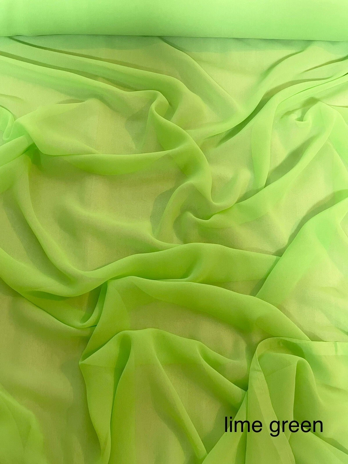1 mètre vert citron suprême mousseline robe douce tissu flottant léger 45” de large