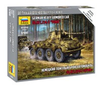German Heavy Armored Auto Sd.Kfz.234/2 Puma 1:100 Kunststoff Modell Kit Zvezda