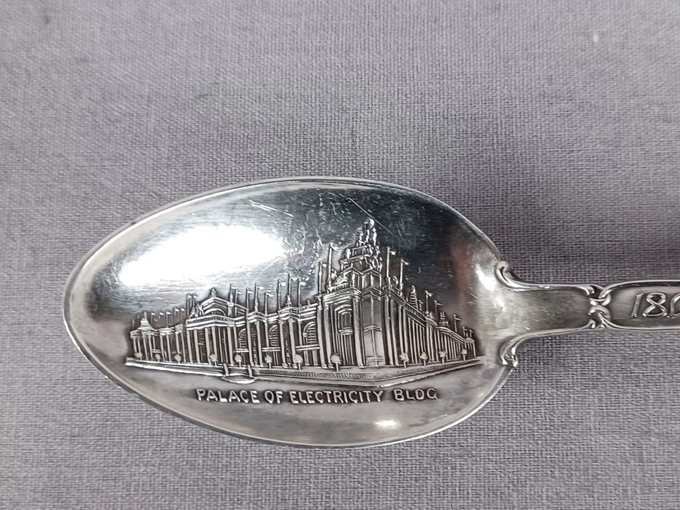 纯银路易斯安那购买博览会圣路易斯纪念品勺子C.1904 — 第 2/4 张图片