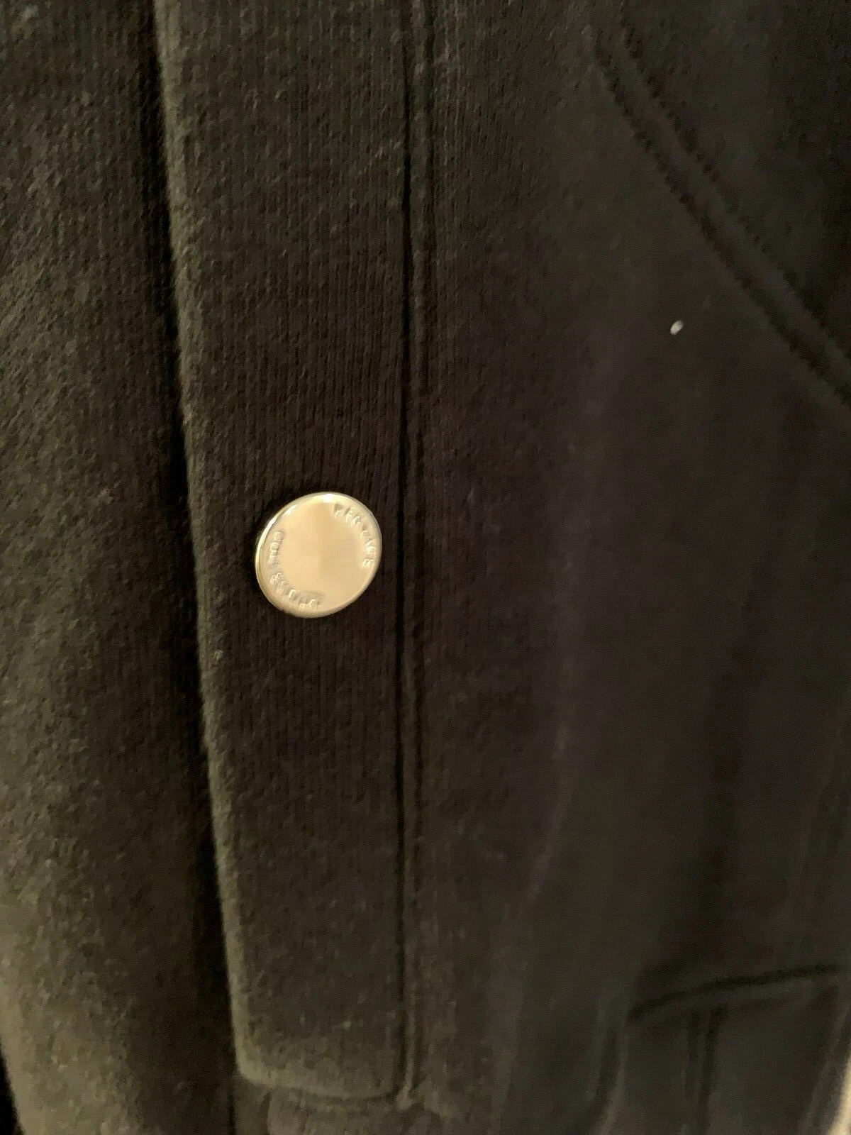 Felpa con cappuccio da uomo nuova con etichette Versace Collection cerniera intera nera finta taglia large