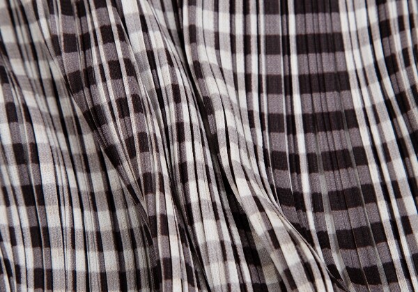 【THEAIRTOWN】check sisters pleats sk PLEATS PLEASE Gingham Check Switching Belted Pleats Skirt