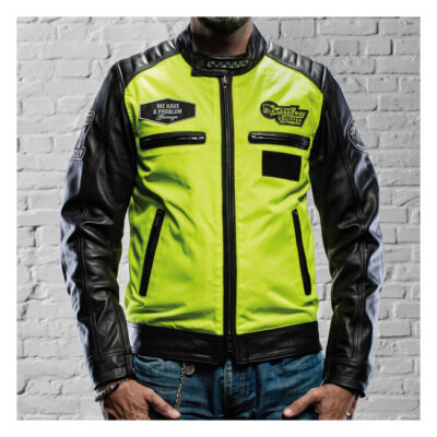 Holy Freedom Zero Vision Black/Fluorescent Yellow Leather Jacket